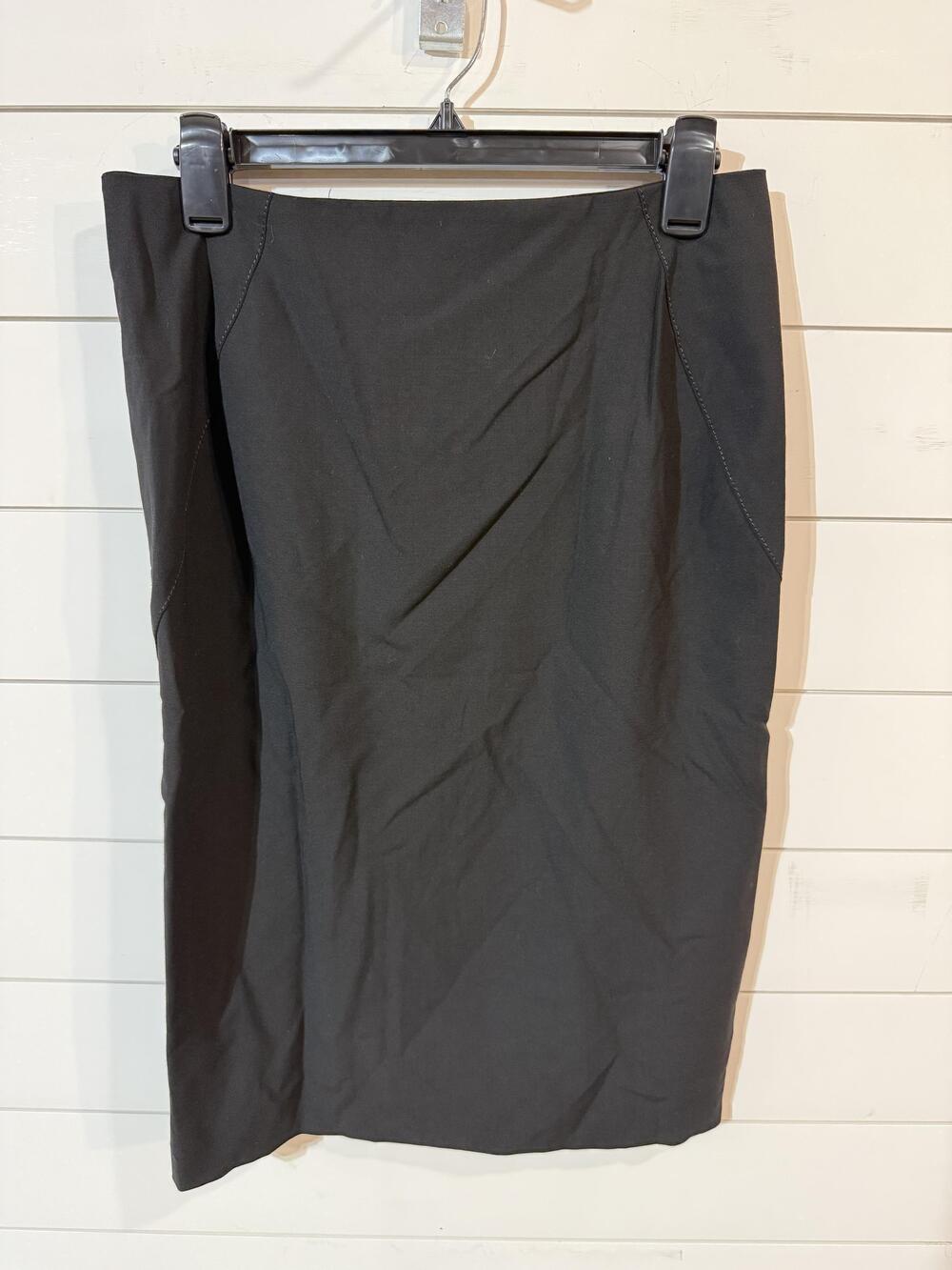 Blue Les Copains Italian Black Pencil Skirt US 6 NWT Virgin Wool Blend